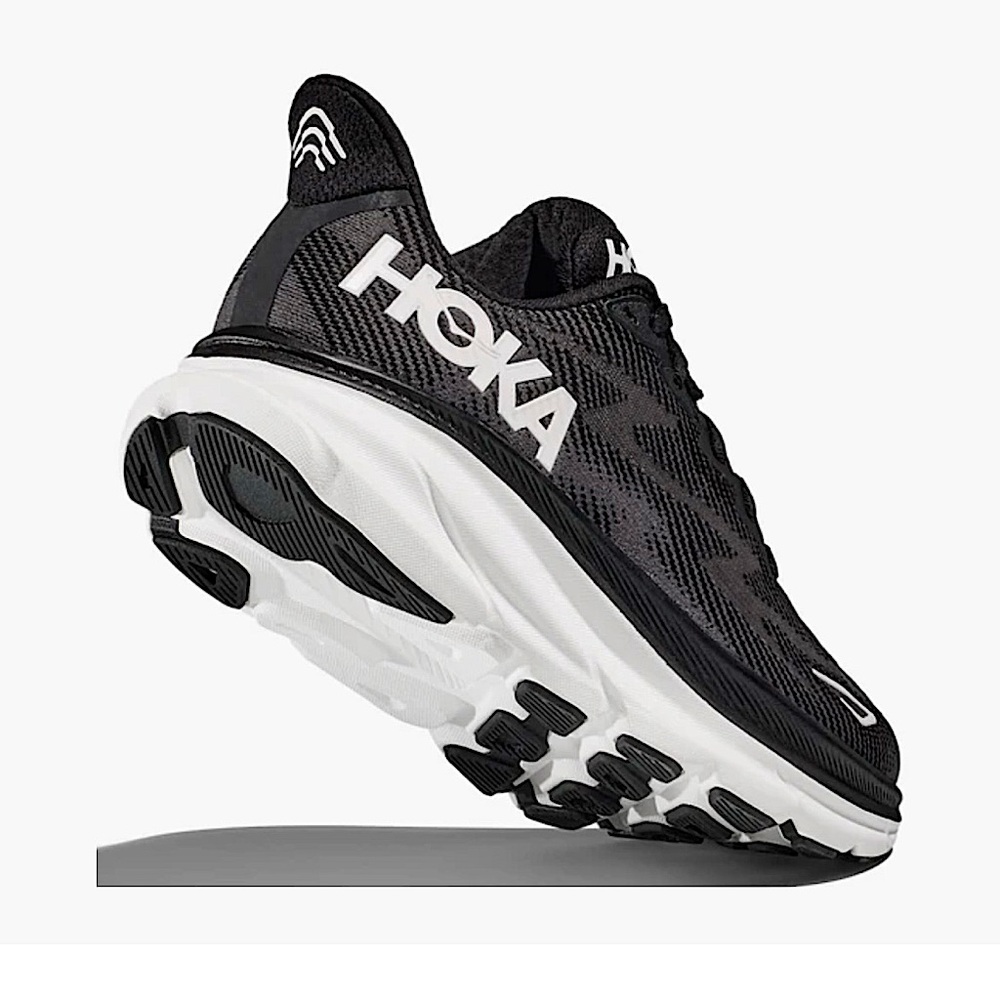 HOKA One One Clifton 9 Sneakers in Black and White - Picture 2 of 16